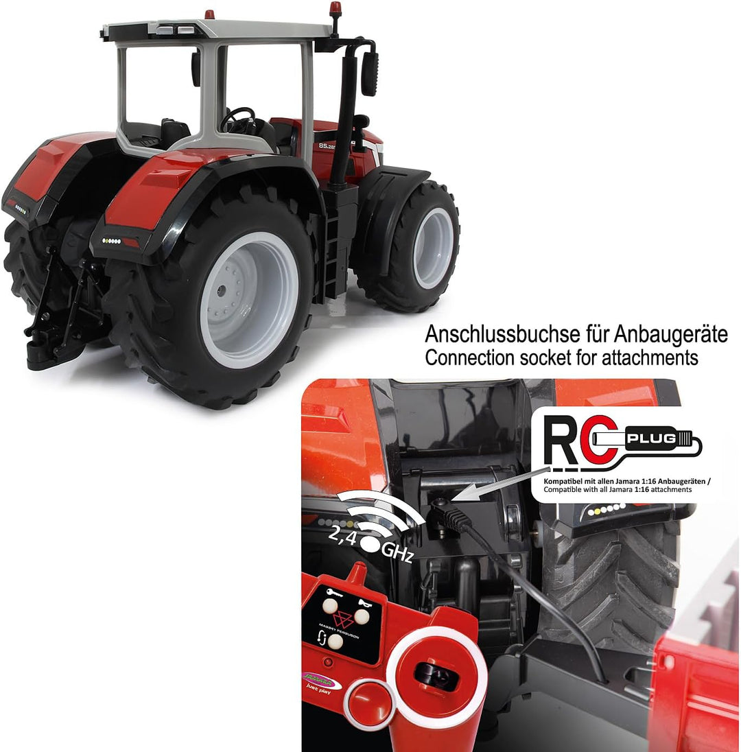 JAMARA 405301 Massey Ferguson 8S.285 1:16 2,4Ghz-RC Traktor, Motorsound (abschaltbar), Rückfahrwarns