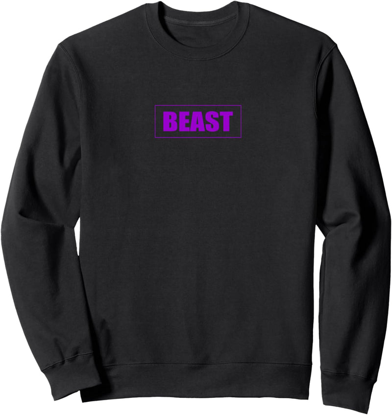 Beast Gym Motivation lila Farbe Fitness Workout Sport Sweatshirt