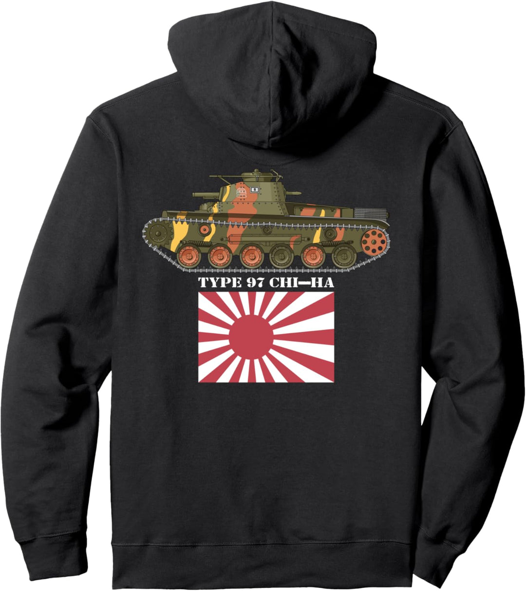 Typ 97 Chi-Ha WW2 Panzer Japanische Flagge der aufgehenden Pullover Hoodie