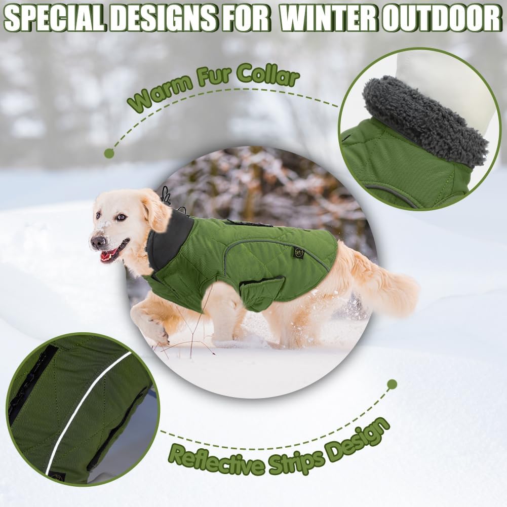 EMUST Hundejacke Winter, Kaltwettermäntel, Weiche Wintermantel für Mittelgrosse Hunde, Winterweste f