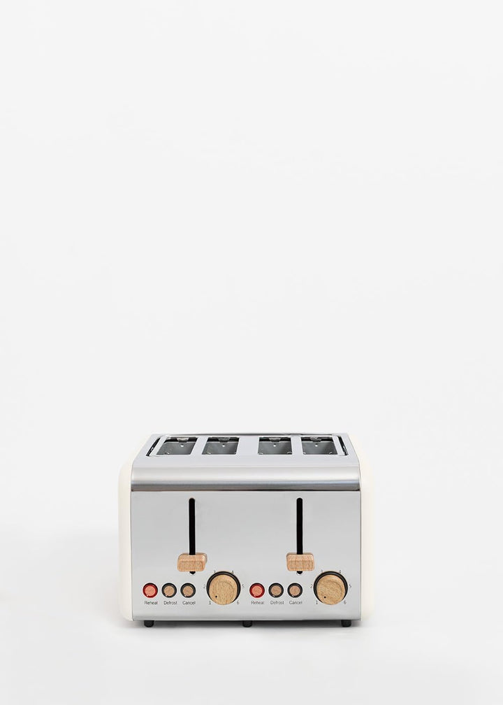 CREATE/TOAST RETRO DOUBLE/Toaster für breite Scheiben Cremeweiss/Krümelfach, 6 Leistungsstufen, Ther