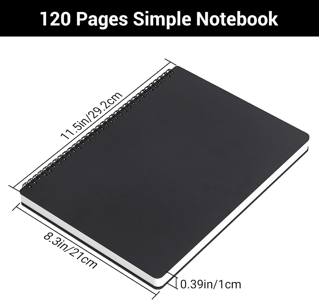 Yarotm Notizbuch Liniert Spiral A4 – 4er Pack Notiz Ringbuch a4 Liniert – Notizblöcke Spiralbindung