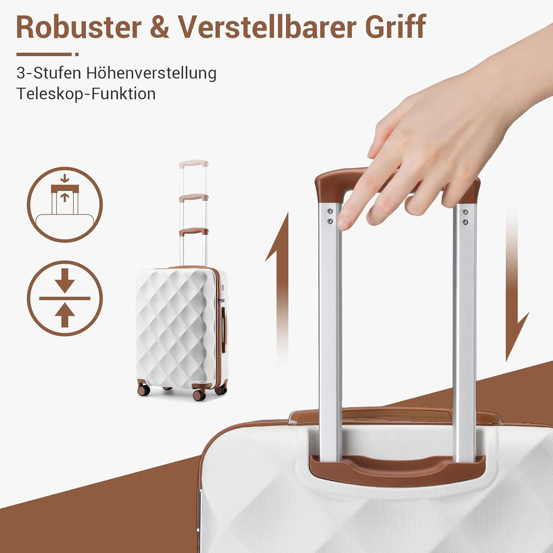 British Traveller Hartschalenkoffer Gross 74.5 x 49 x 30.5 cm, Reisekoffer aus ABS + PC mit TSA-Schl