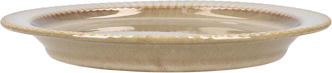 MamboCat Bistro 6er Set Kuchenteller | Ø 22 cm | braunes Dessertteller-Set aus Steingut mit Retro-De
