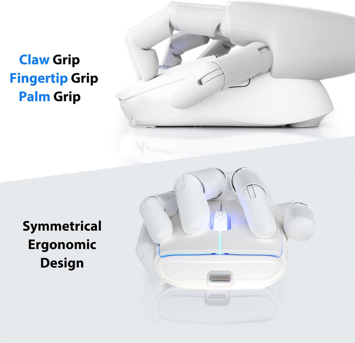 ATTACK SHARK X5 49g Leichtgewicht Funk Gaming Maus &amp; RGB Backlit-Weiss, Weiss