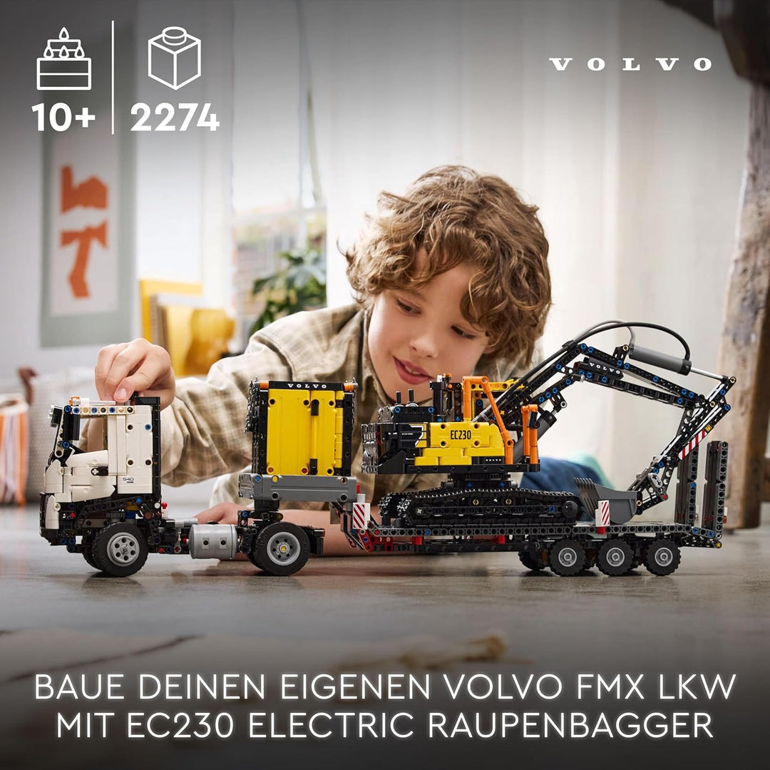 LEGO Technic Volvo FMX LKW mit EC230 Electric Raupenbagger, Kinderspielzeug, Geschenkset für Jungen