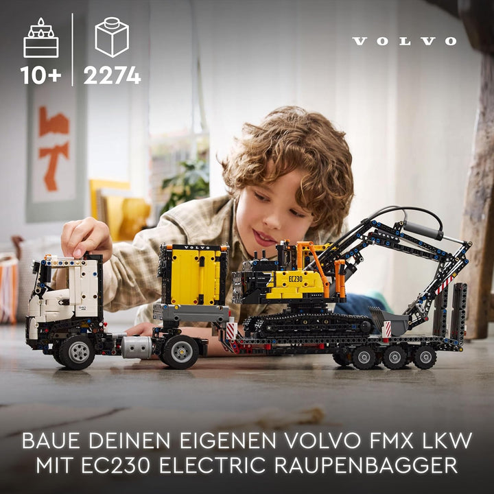 LEGO Technic Volvo FMX LKW mit EC230 Electric Raupenbagger, Kinderspielzeug, Geschenkset für Jungen