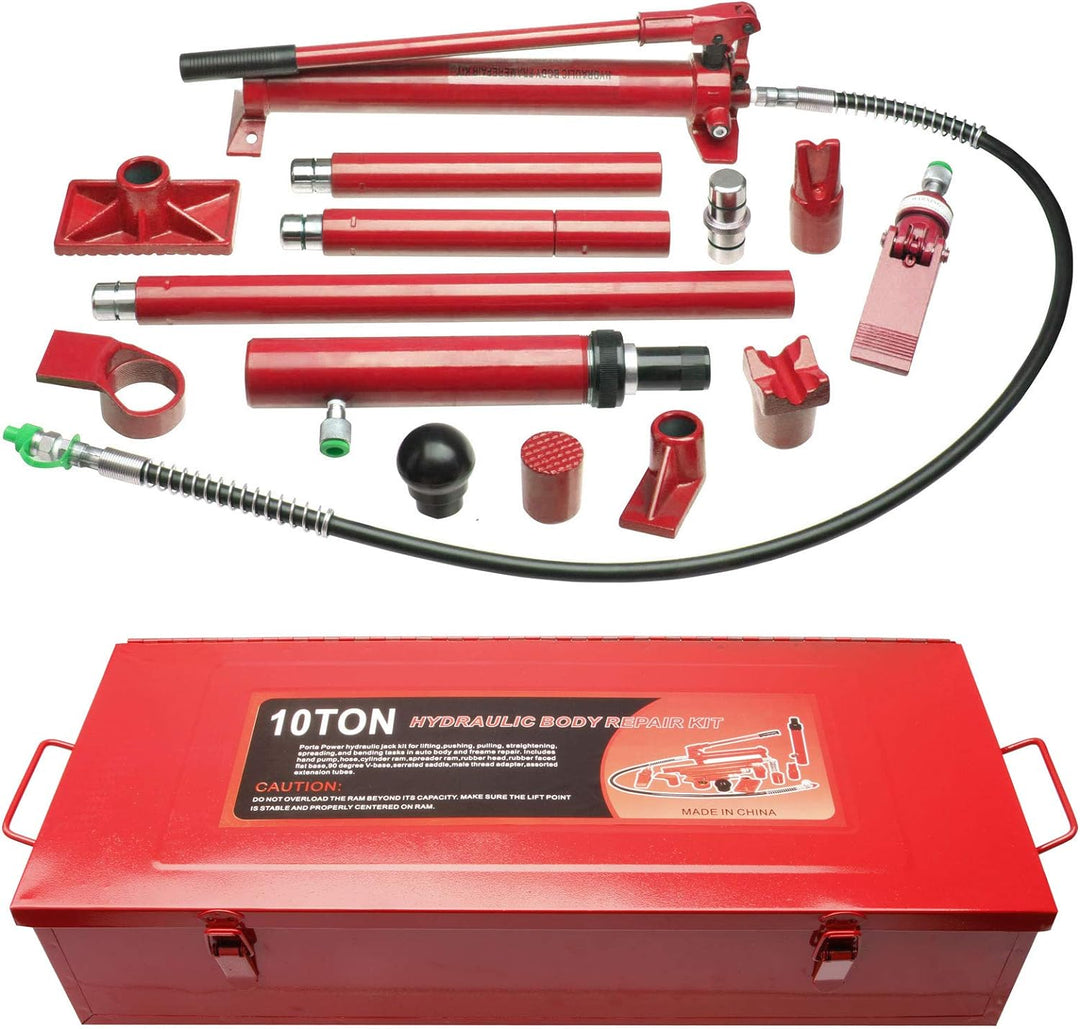 Hydraulische Karosseriepresse 10 To. Richtsatz Presse Spreizer Dozer Ausbeulsatz im Stahlkasten