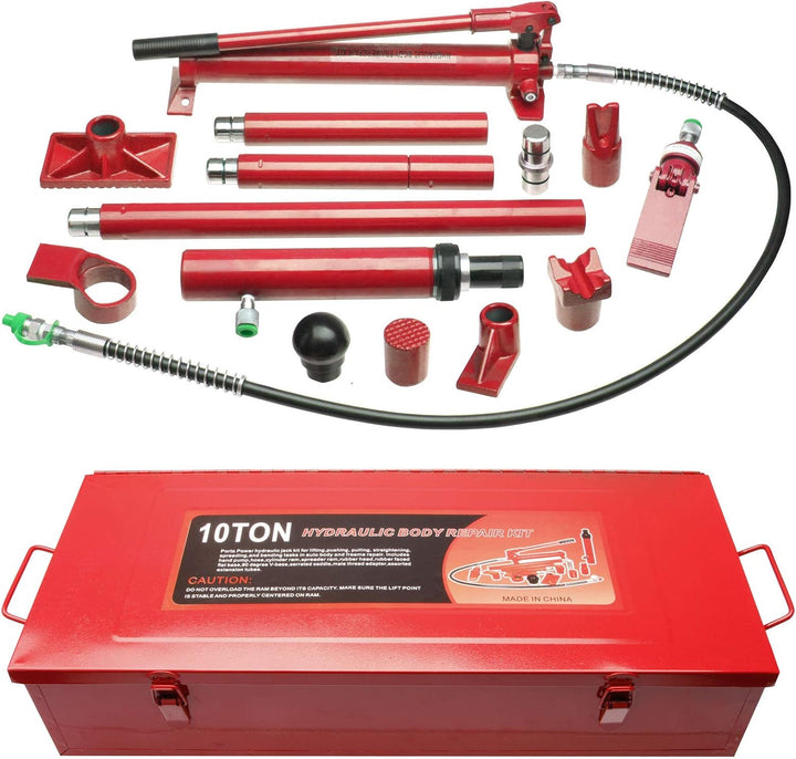 Hydraulische Karosseriepresse 10 To. Richtsatz Presse Spreizer Dozer Ausbeulsatz im Stahlkasten