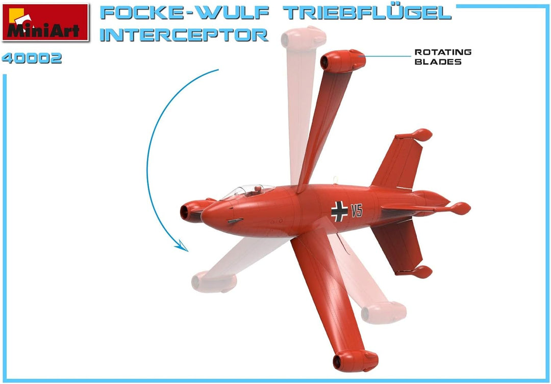 Mini Art 550040002 Focke-Wulf Triebflügel Interceptor Plastik Bausatz, grau