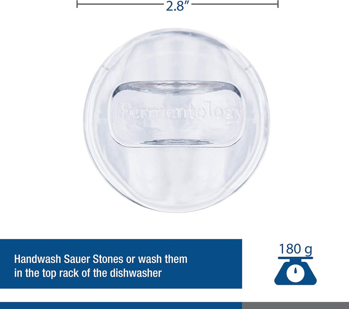 Fermentology Sauer Stone Glasgewichte - Gewichte zum Einlegen und Fermentieren - 4er Set - Wide Mout