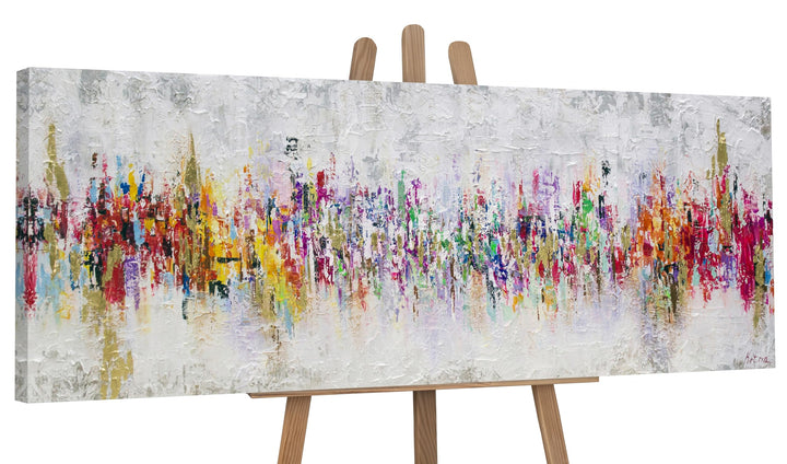 YS-Art Abstrakt Acryl Gemälde auf Leinwand handgemalt Abstraktion II Wandbilder Wohnzimmer moderne f