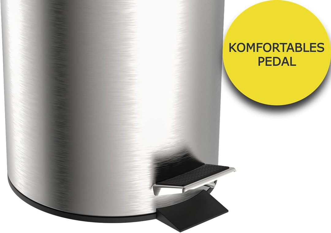 EISL Kosmetikeimer Bad (3 Liter) aus Edelstahl, Deckel mit Absenkautomatik, Badezimmer mit entnehmba