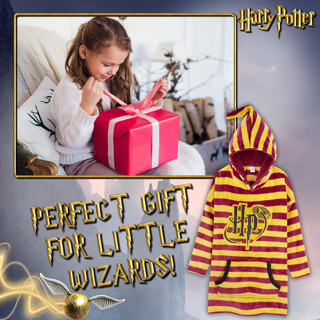 Harry Potter Kinder Hoodie Decke Übergrösse Kapuzenpullover Mädchen und Jungen Einheitsgrösse Rot, E