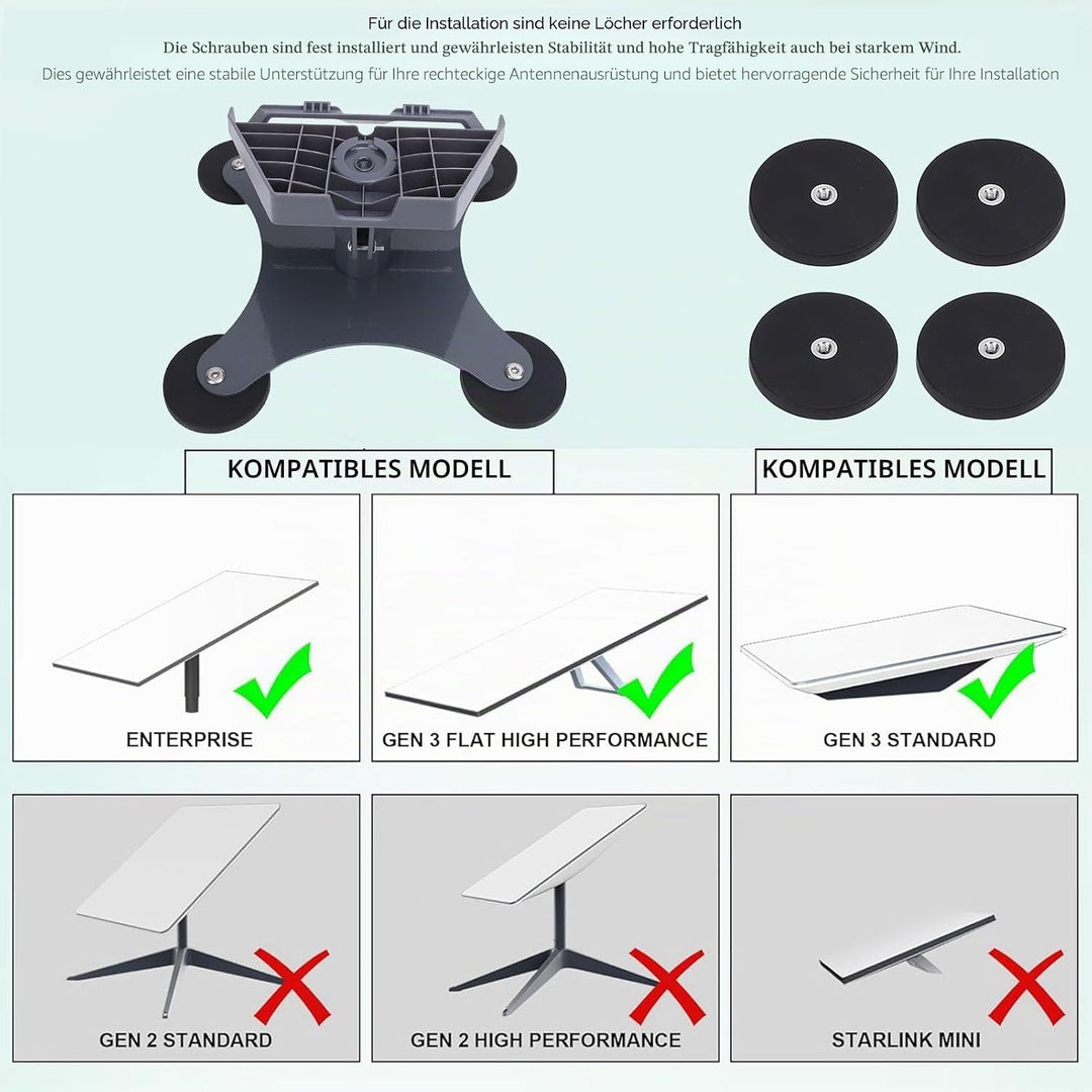 Gen 3 Dachhalterung, Auto Montageset, Standard V3 Magnethalterung für Internet Kit Satellite, Edelst