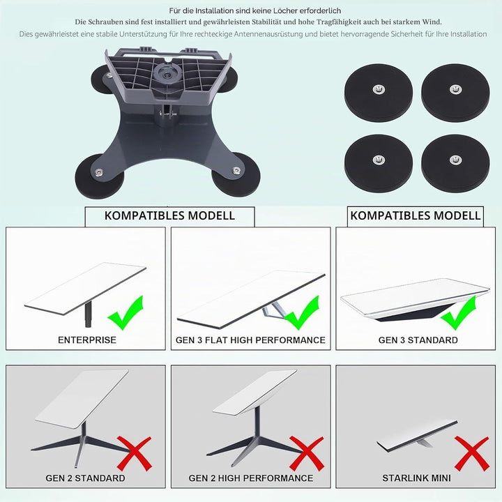Gen 3 Dachhalterung, Auto Montageset, Standard V3 Magnethalterung für Internet Kit Satellite, Edelst