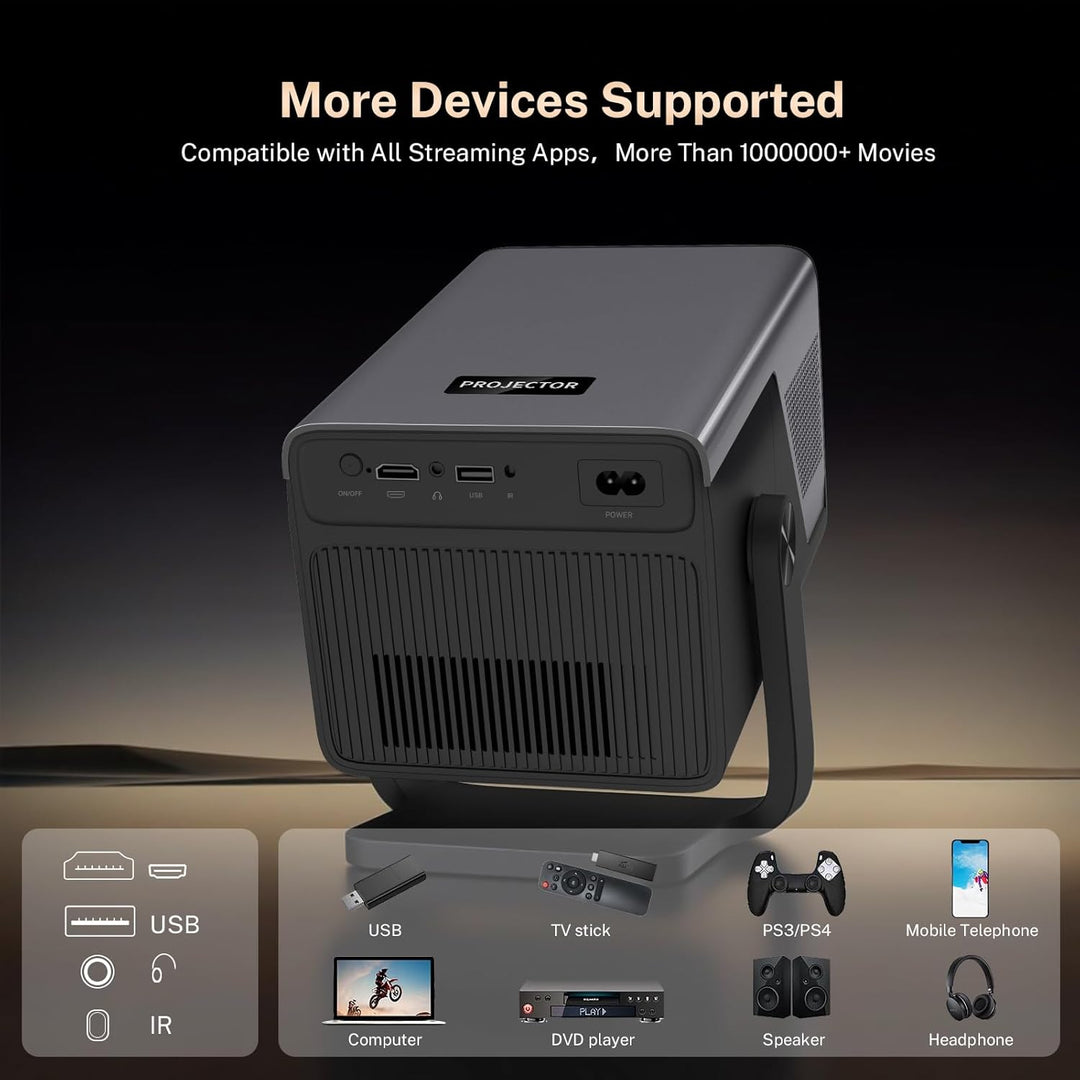 [8K Unterstützt/2000 ANSI/AI Visuelle Kalibrierung] X7 Smart Beamer mit Android 14 OS, 1080P UHD Pro