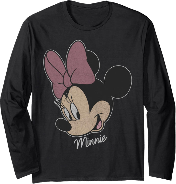 Disney Mickey And Friends Minnie Signature Big Face Langarmshirt