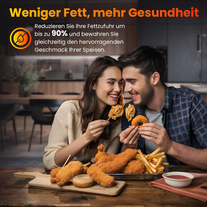 Extralink 1000W Airfryer 2L - Heissluftfritteuse mit Antihaftbeschichtung, Friteuse Heissluftfritteu