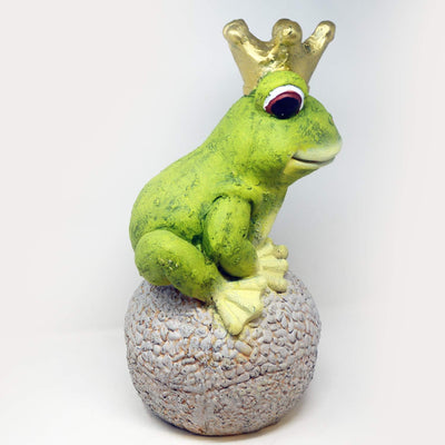 DRULINE Froschkönig - Gartenfigur Frosch - Deko Frosch - Garten Deko - Deko Figur - Indoor/Outdoor -