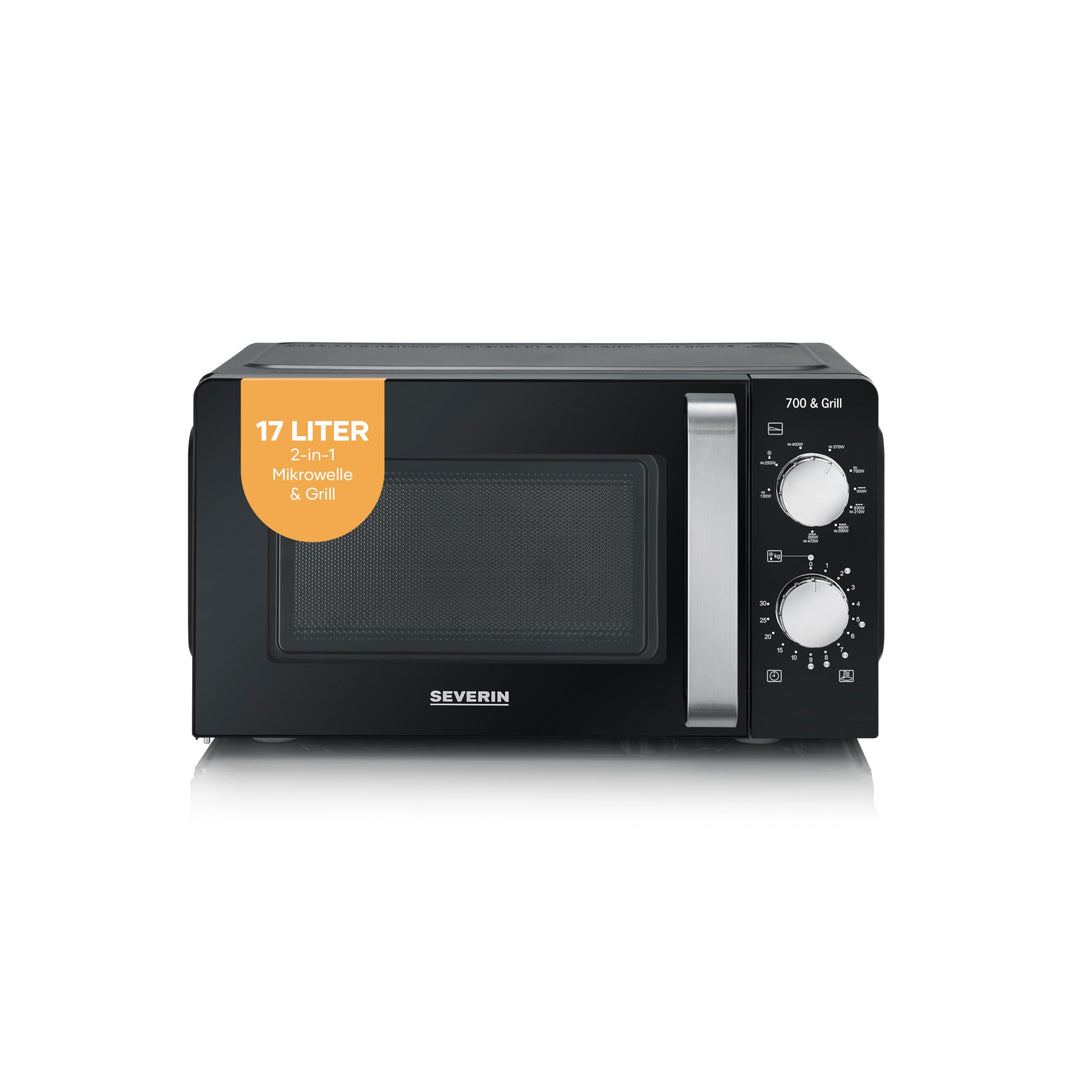SEVERIN 2-in-1 Mikrowelle mit Grill 700 W, 900 W Grill, Grillofen mit 9 Automatikprogrammen, Mikrowe