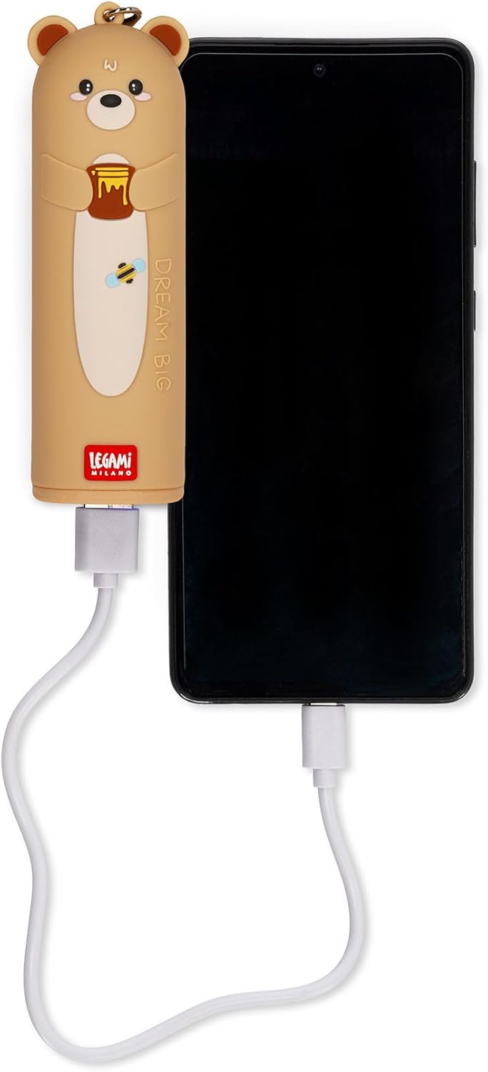 Legami - Tragbares Ladegerät - My Super Power, lädt 2 Geräte gleichzeitig, USB-Kabel Typ C im Liefer