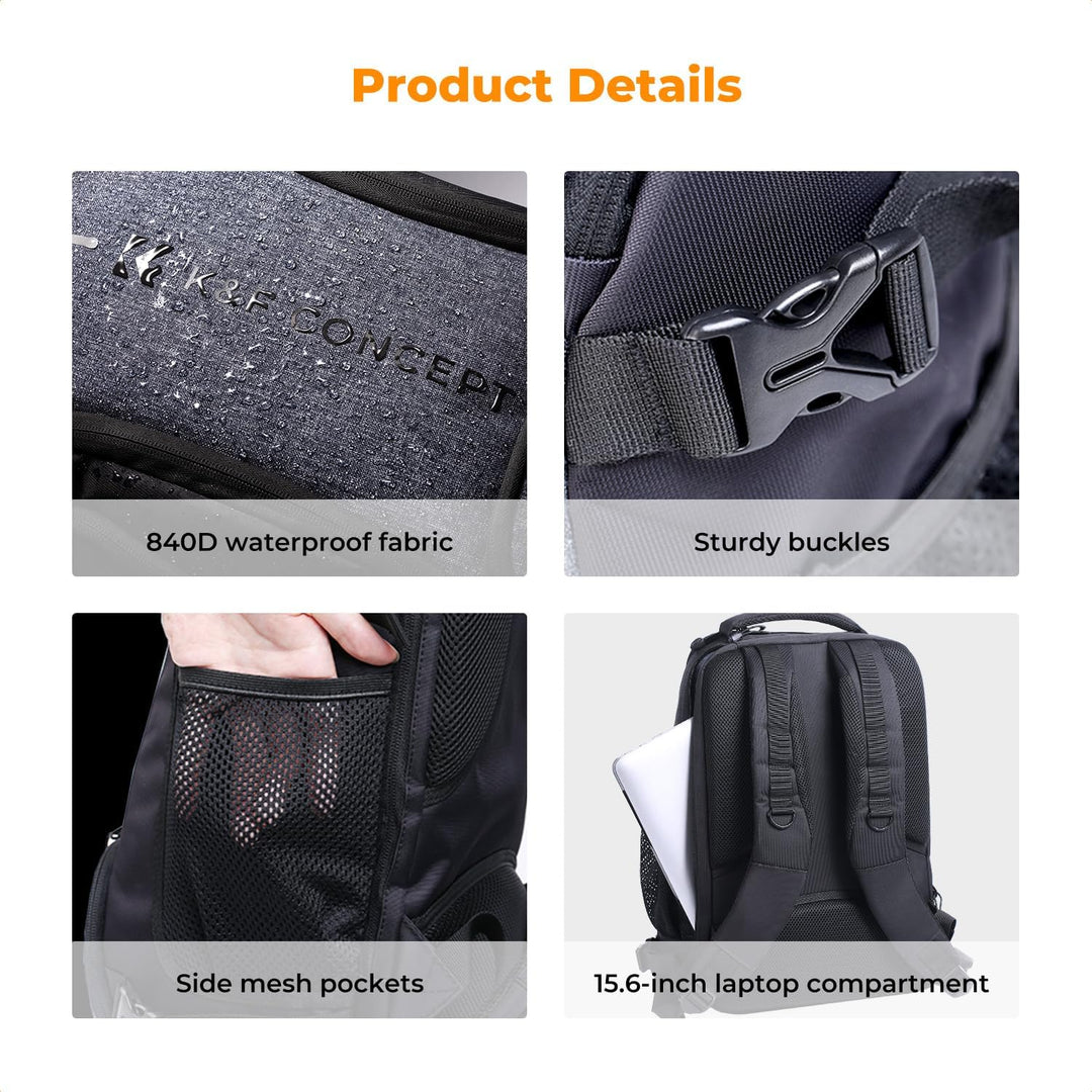 K&amp;F Concept Kamerarucksack wasserdicht Fotorucksack für Canon Nikon Sony Spiegelreflexkameras, Drohn