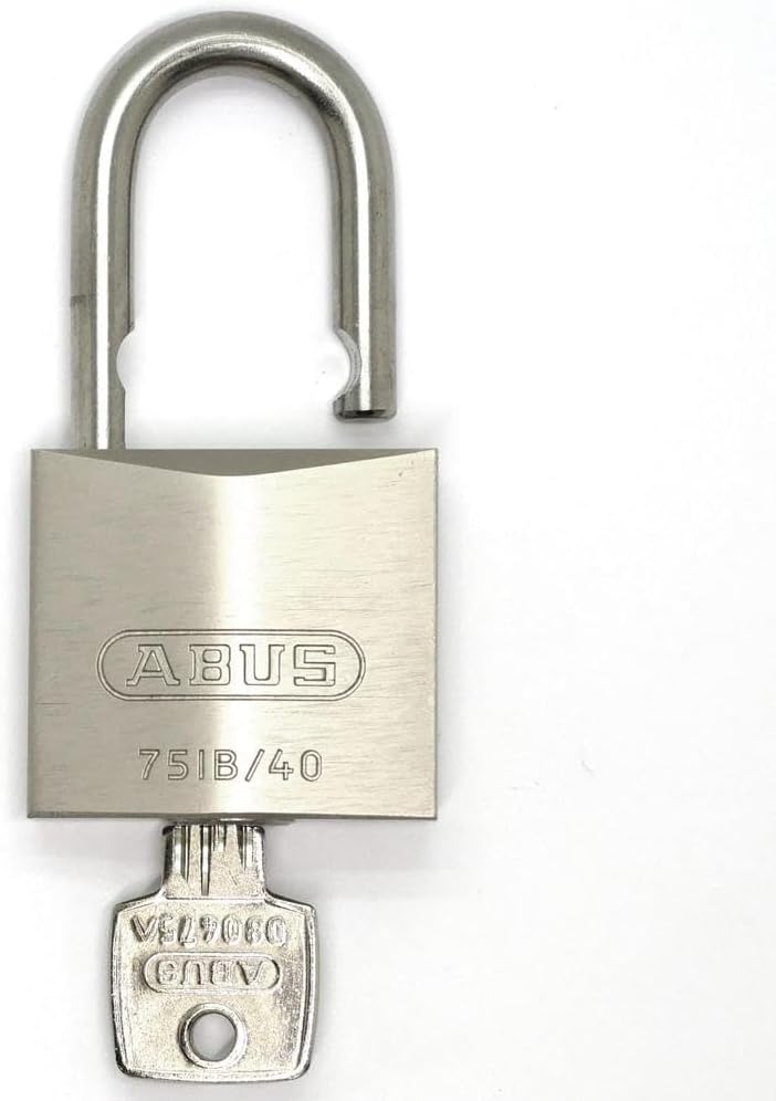 ABUS Marine Vorhängeschloss 75IB/40 - wetterfest - Messing-Schlosskörper mit Nickel Pearl Beschichtu