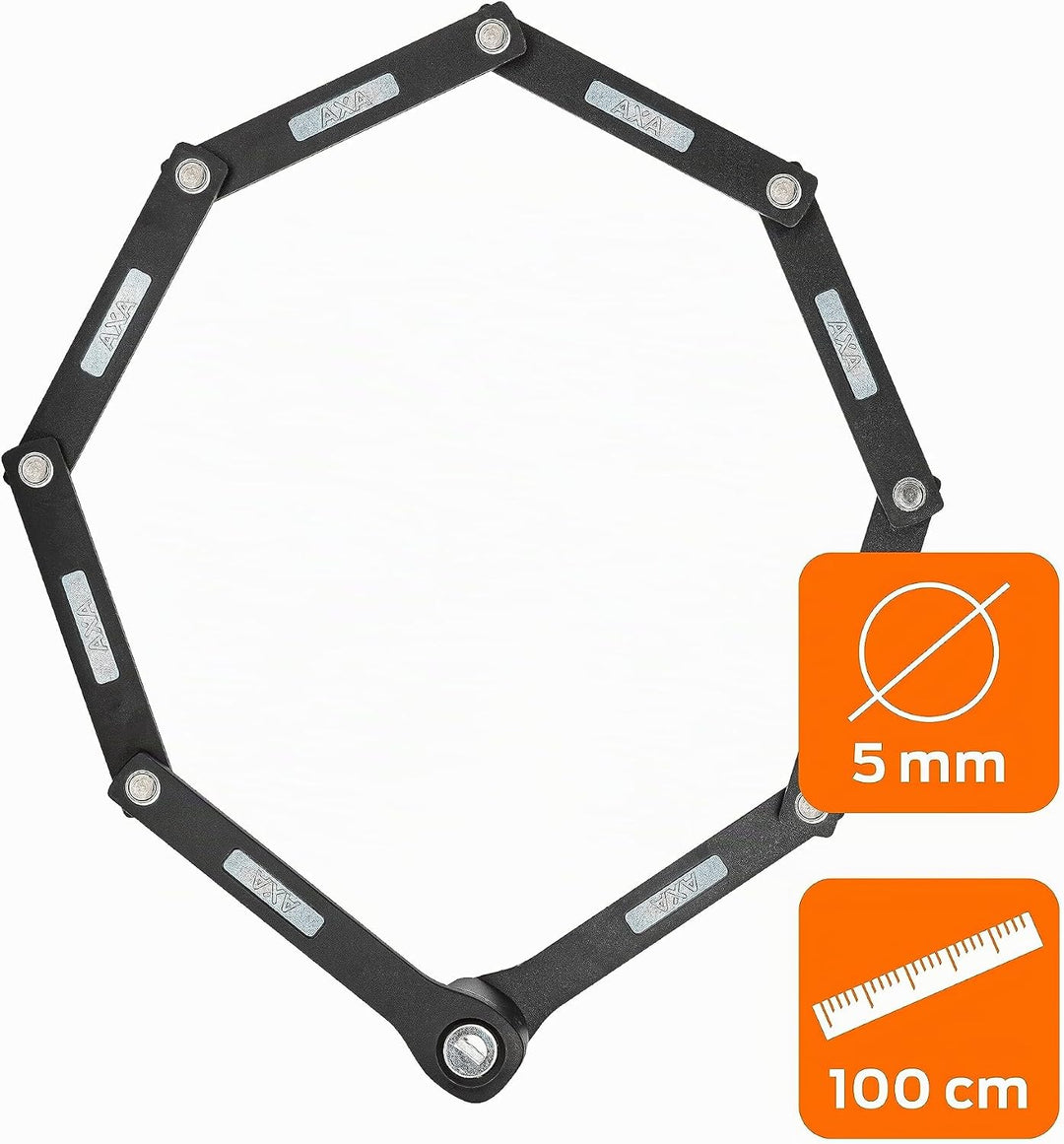 AXA Fold Lite 100 – Faltschloss Fahrrad – Leicht – Sicherheitsstufe 7 – Passend für alle Rahmen – Fa