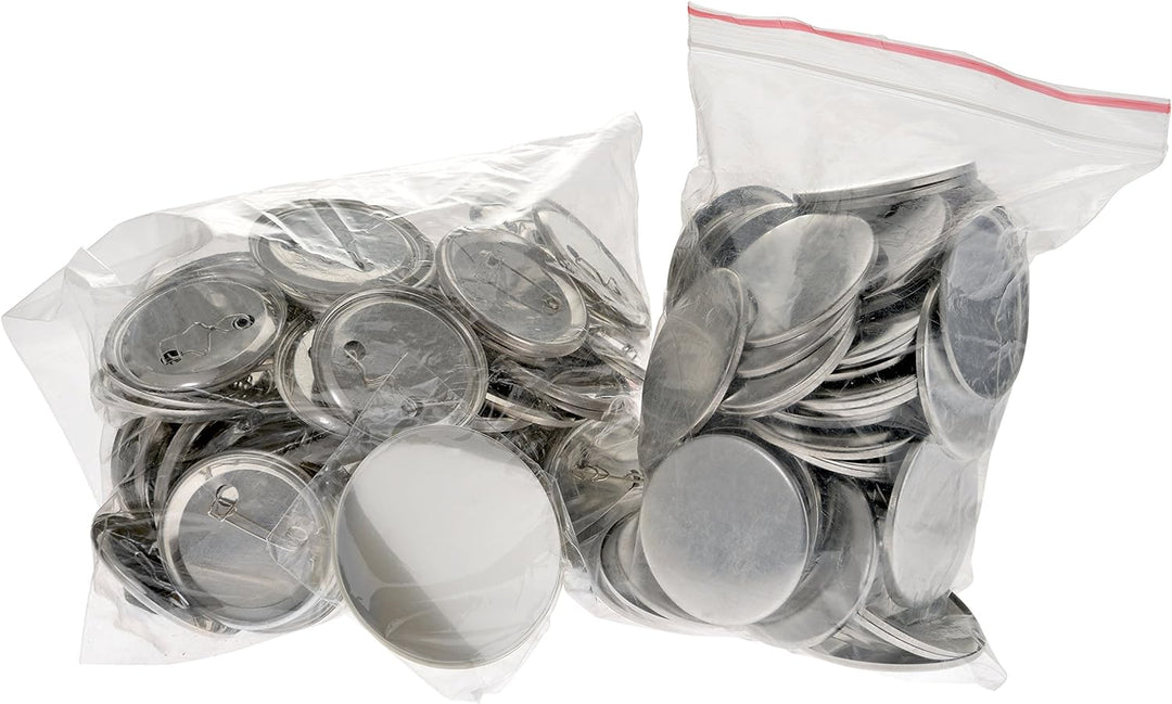 Buttonrohlinge 50mm (100 Stück) für Badgematic Buttonmaschine mit Sicherheitsnadel, 100