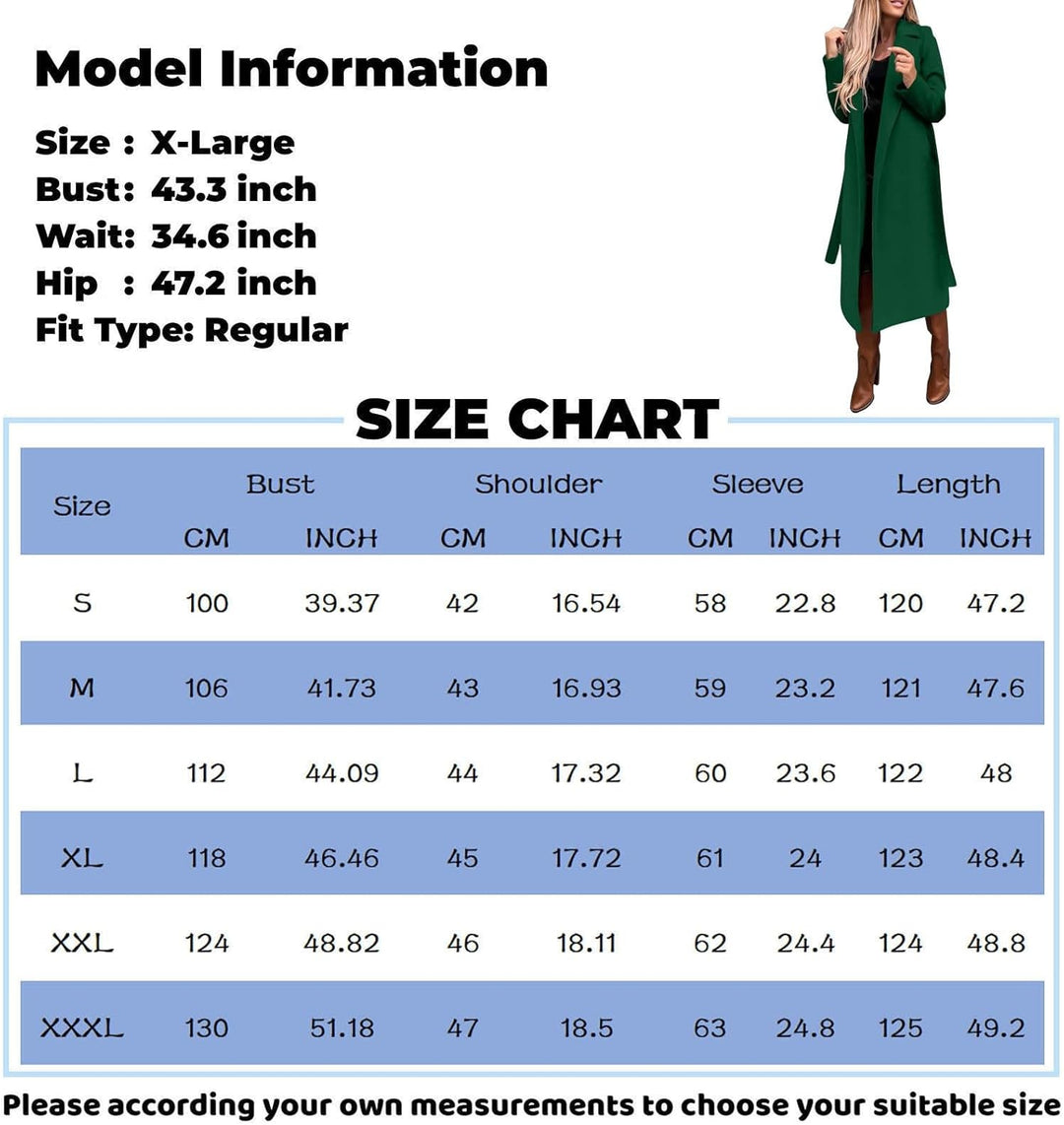 Ansenesna Winterjacke Damen Lang Wolle Wollmantel Winter Oversize Lange Wintermantel Elegant Warm Ma