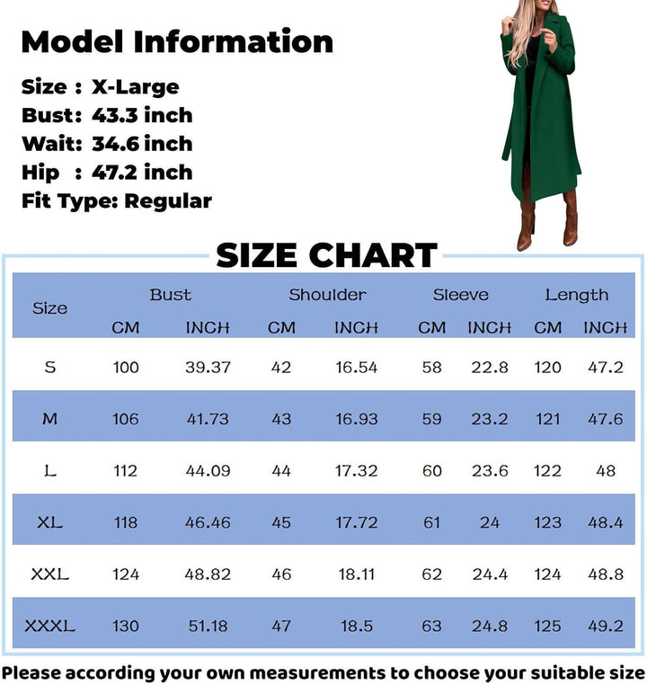 Ansenesna Winterjacke Damen Lang Wolle Wollmantel Winter Oversize Lange Wintermantel Elegant Warm Ma