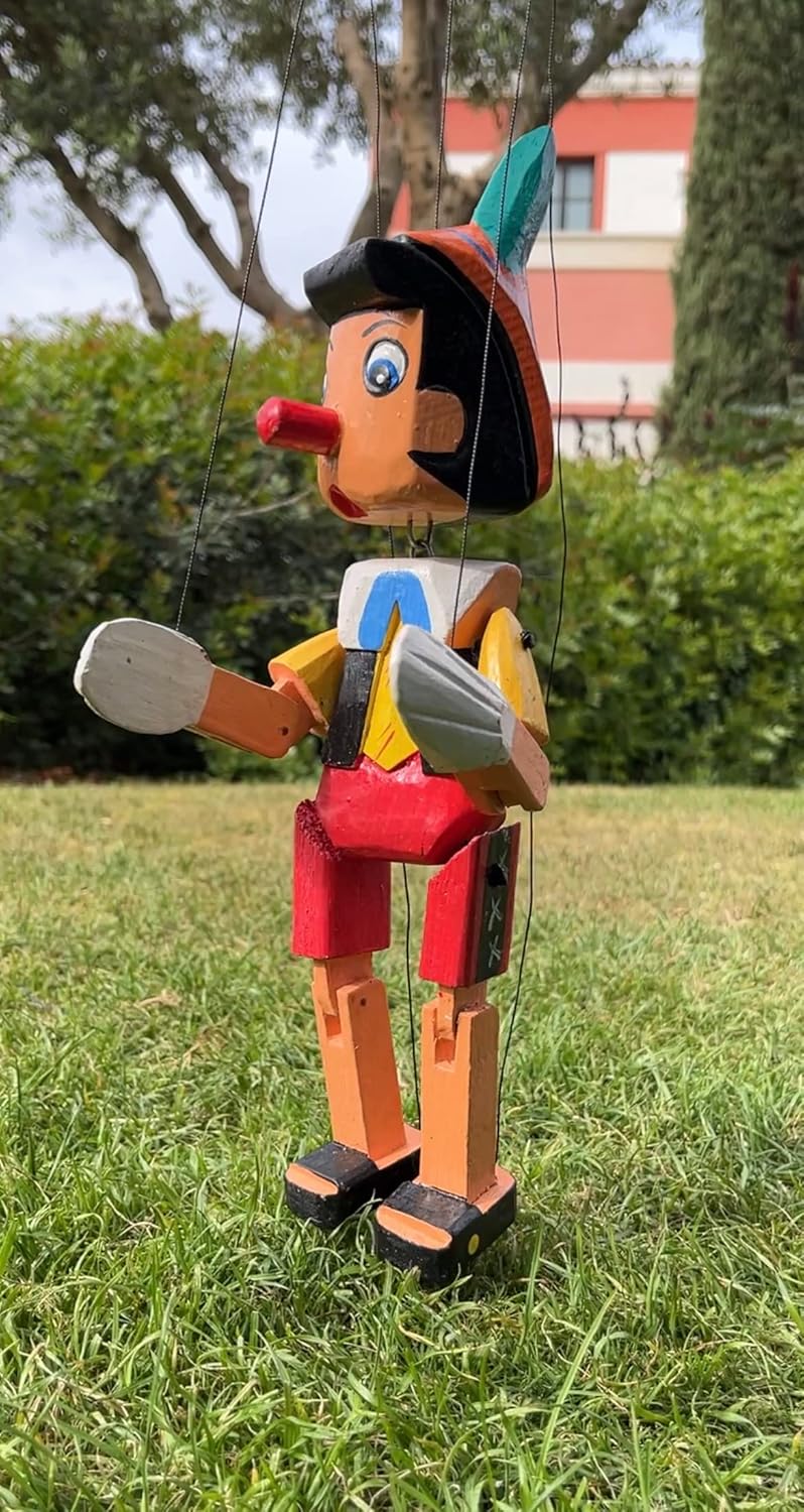 Pinocchio aus Holz mit Seilen, 30 cm, mehrfarbig (HC Enterprise-0325), 30 cm
