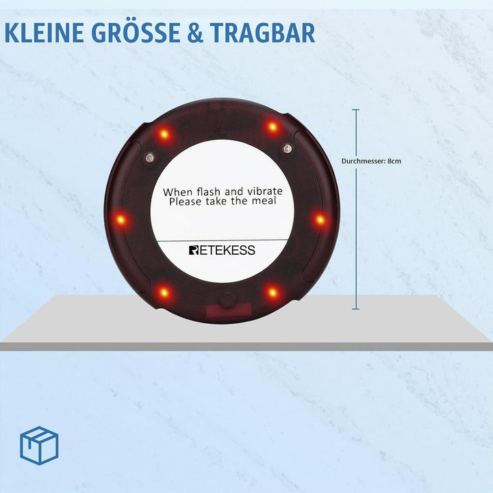 Retekess TD163 Pager Kompatibel mit TD163 Pager Rufsystem, 31 Anrufmodi, 400 m Entfernung, 300 mAh A