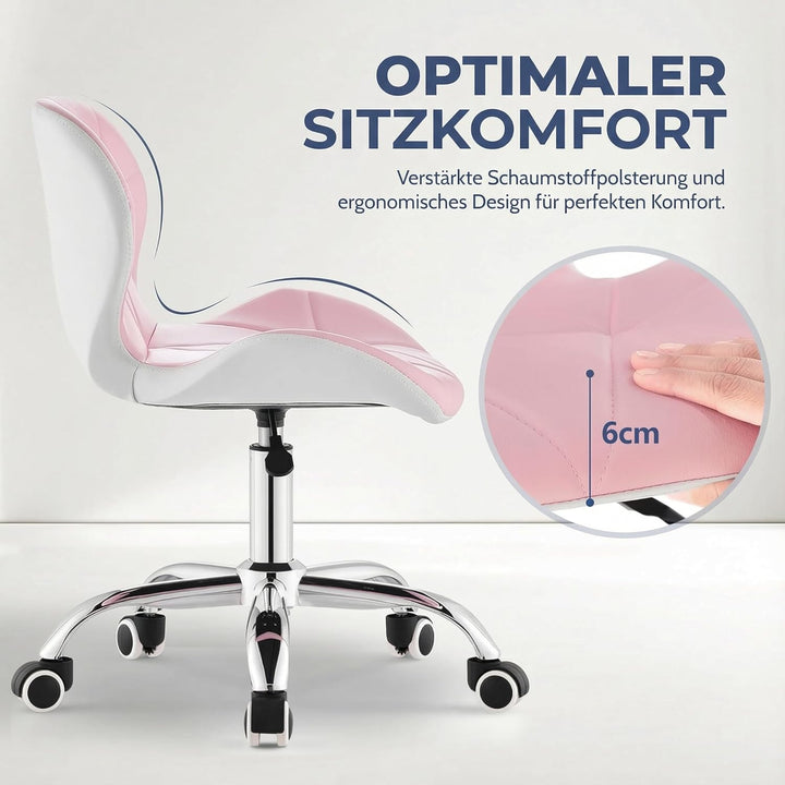 CLIPOP Bürostuhl ohne Armlehne, Drehstuhl 360°, Schreibtischstuhl mit Rollen, höhenverstellbar, bis