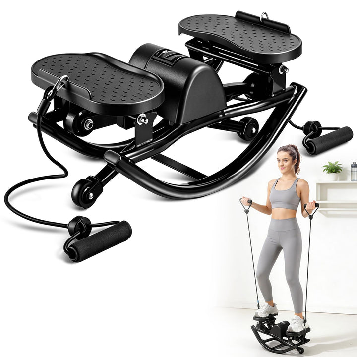 Stepper,Rock Stepper,Mit Power Ropes Sidestepper,fitnessgeräte für zuhause,Trainer bis 200kg,für eff