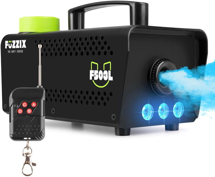 Fuzzix F503L Nebelmaschine mit Flüssigkeit, LED, 1L Nebelfluid, 500 Watt, Fernbedienung, Rauchmaschi