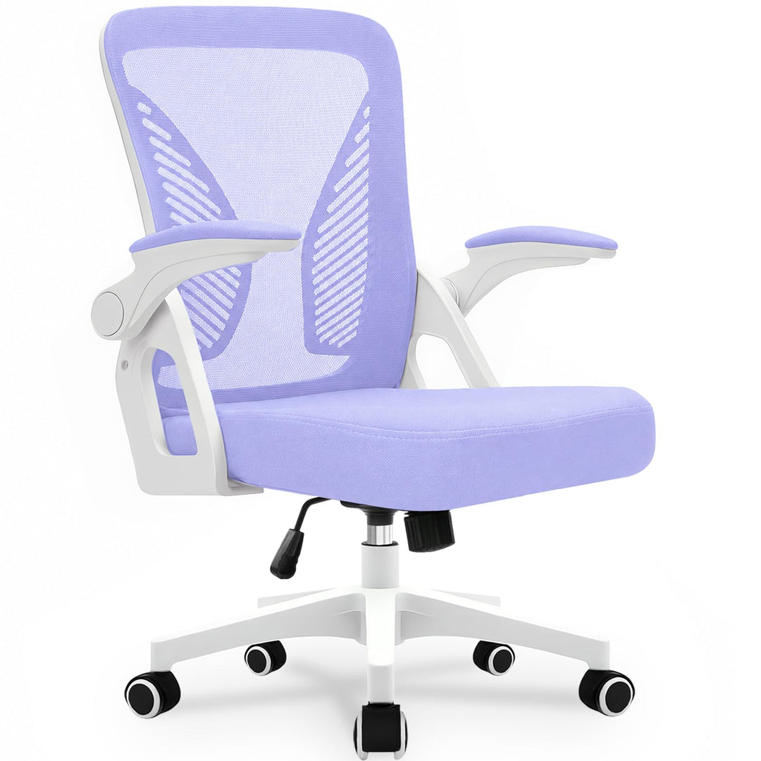 Ergonomischer Bürostuhl mit Mesh Rückenlehne, klappbaren Armlehnen und Wippfunktion, Schreibtischstu