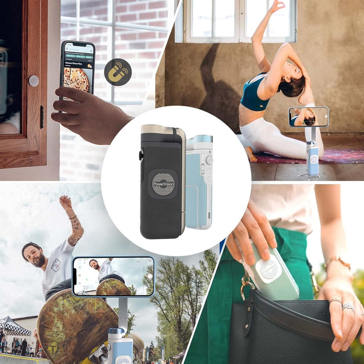PowerVision S1, Gimbal Smartphone,3-Achsen-Telefonstabilisator mit eingebautes Stativ, kabelloser Po