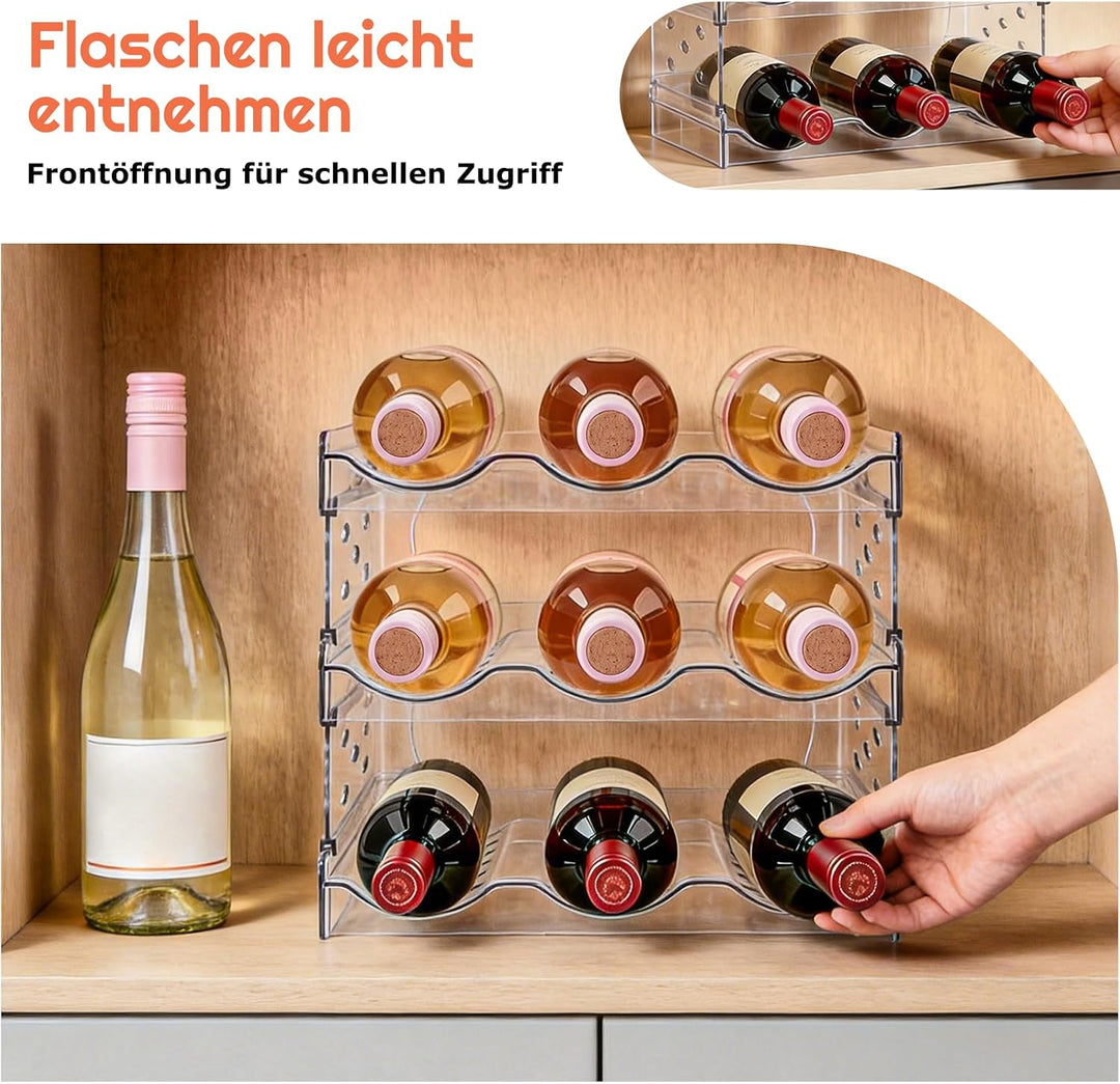 Top-spring Flaschenregal stapelbar, Küchen Organizer, Flaschenhalter Kühlschrank & Schrank Organizer