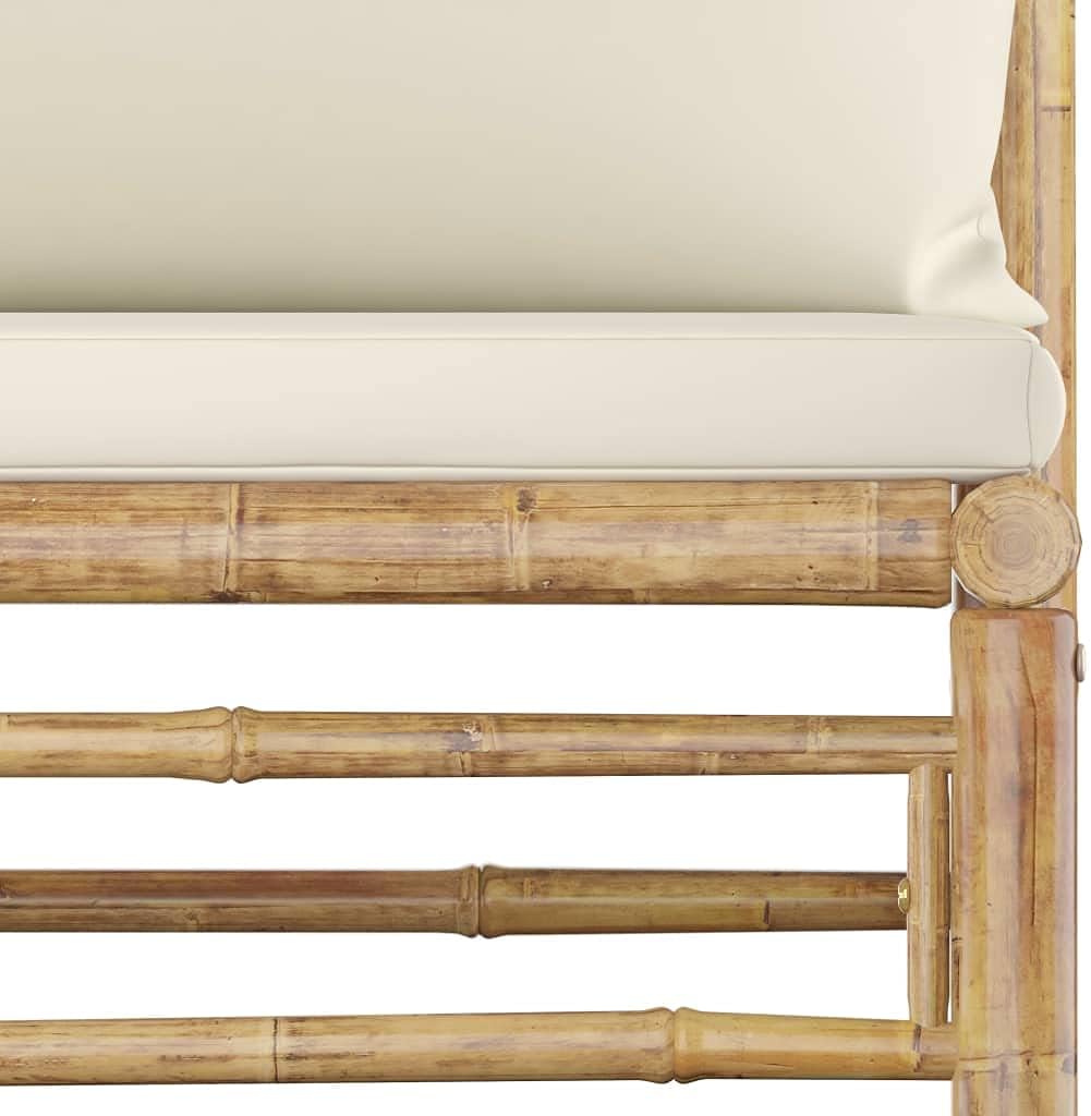 vidaXL Gartenmöbel 3-TLG. mit Cremeweissen Kissen Garten Garnitur Sitzgruppe Sofa Lounge Gartensofa