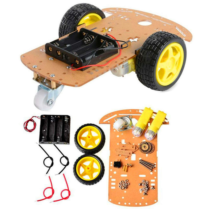 AptoFun Motor Smart Car Chassis für Arduino- mit 2 Getriebemotor und Batteriebox (2WD), 2WD