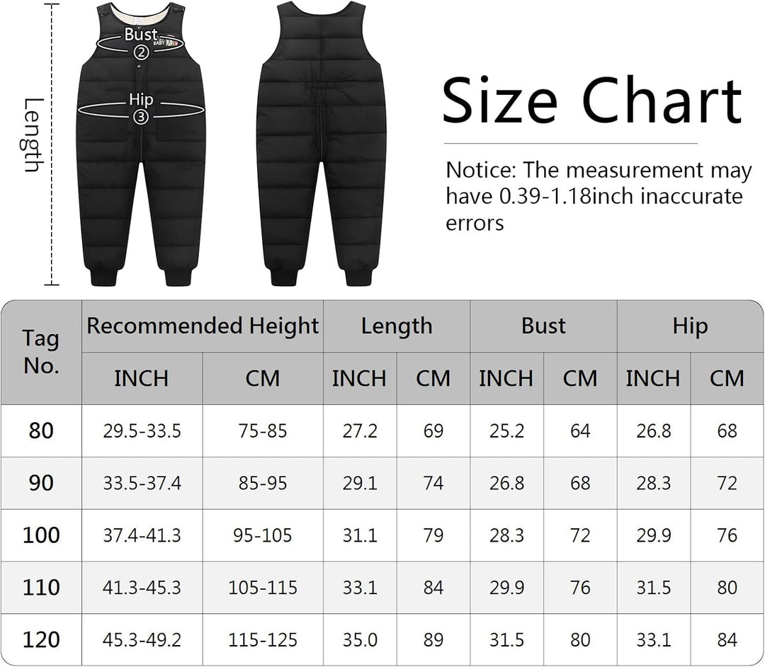 SEAUR Baby Winterhose Dick Daunenhose Leicht Schneehose Kleinkind Winddicht Warm Skihose Outdoorhose