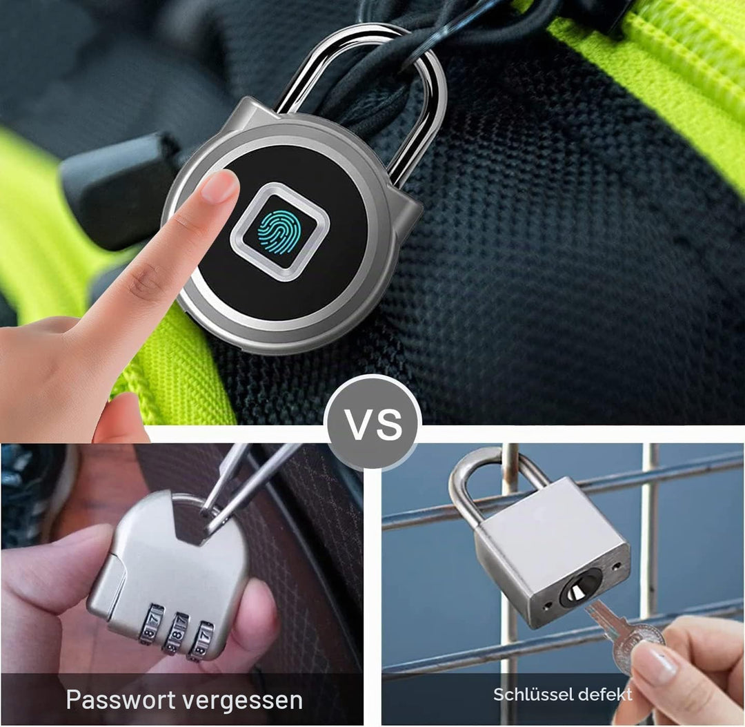 Vorhängeschloss für Spind mit Fingerabdruck Mobiler App Wetterfest Vorhängeschloss mit Zahlencode fü