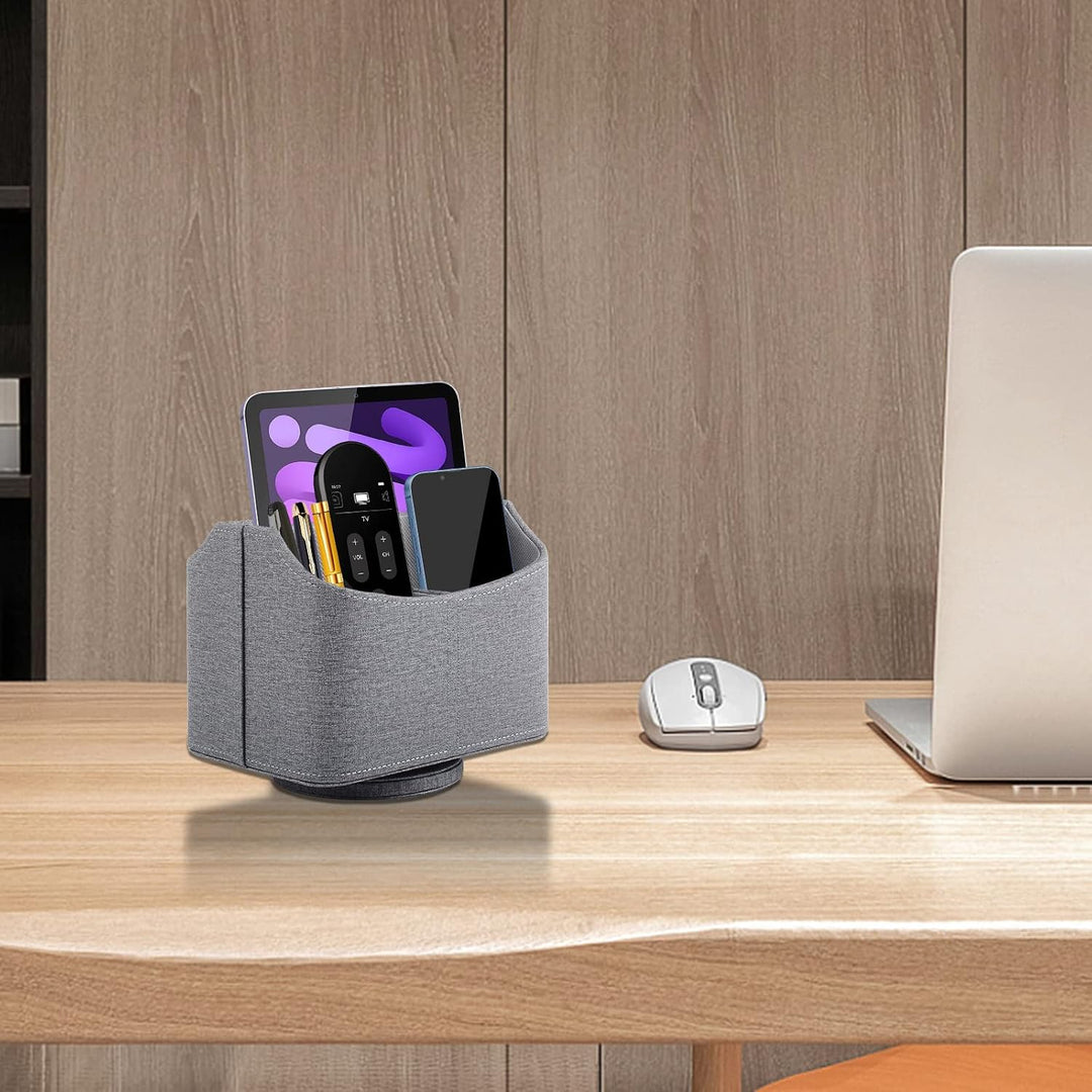 360° Drehbarer Fernbedienungshalter,TV fernbedienung aufbewahrung,PU Leder Fernbedienung Organizer m