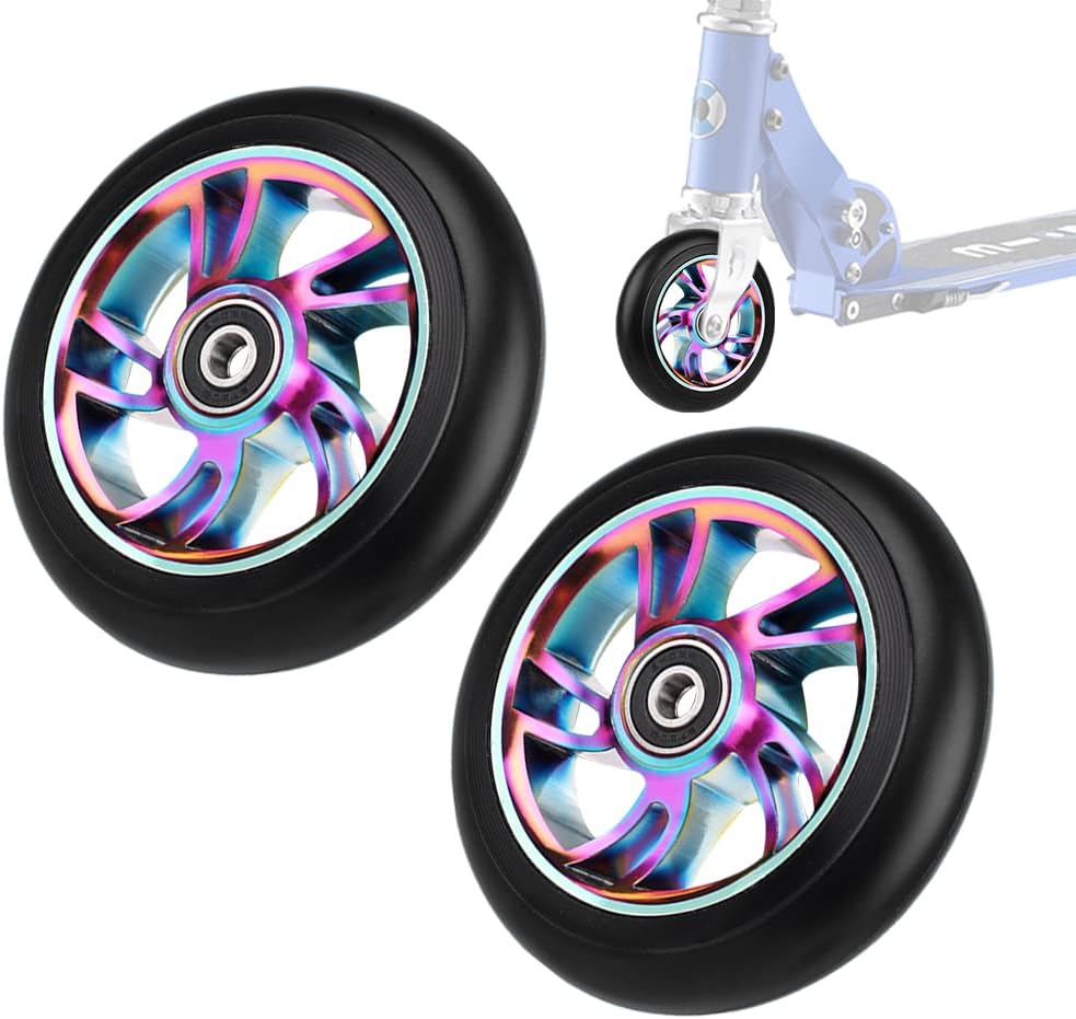 CJBIN Ersatzräder für Scooter, 2 Stück Scooter Räder 110mm mit ABEC-9 Lager, Stunt Scooter Reifen, S