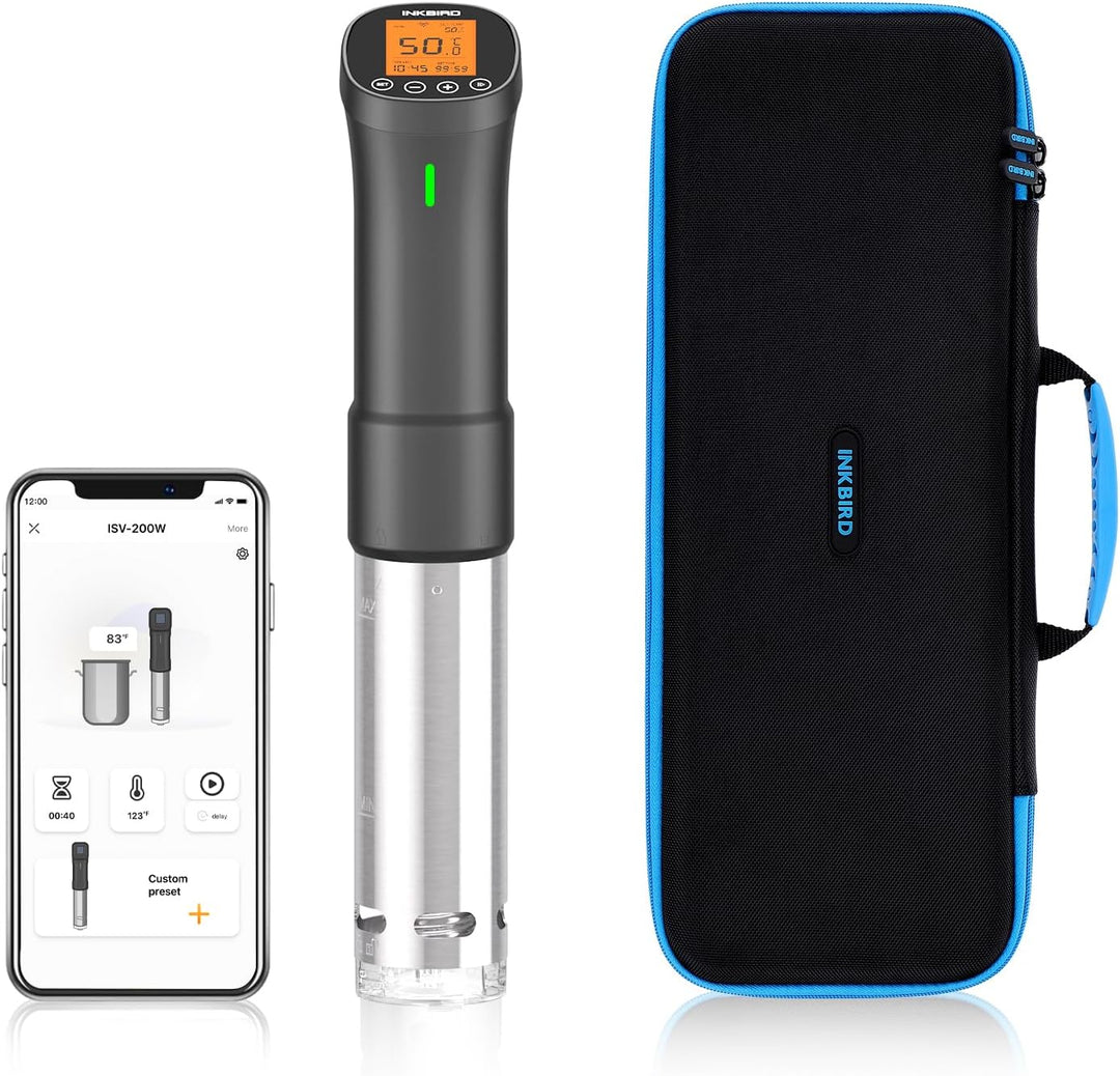 Inkbird Wlan INK-200W Sous Vide Stick + EVA Tasche Schutz hülle Etui,Sous Vide Garer App-Steuerung,3
