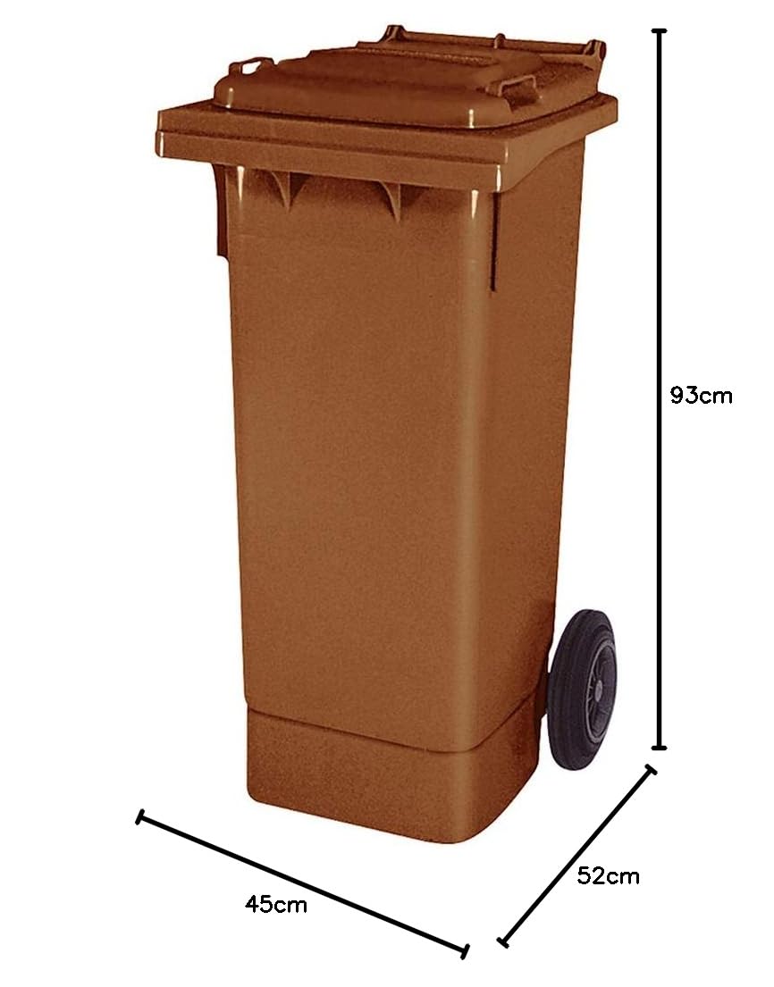 BRB 80 Liter Mülltonne mit Halter für Müllsäcke, inkl. 250 Müllsäcke (braun), braun
