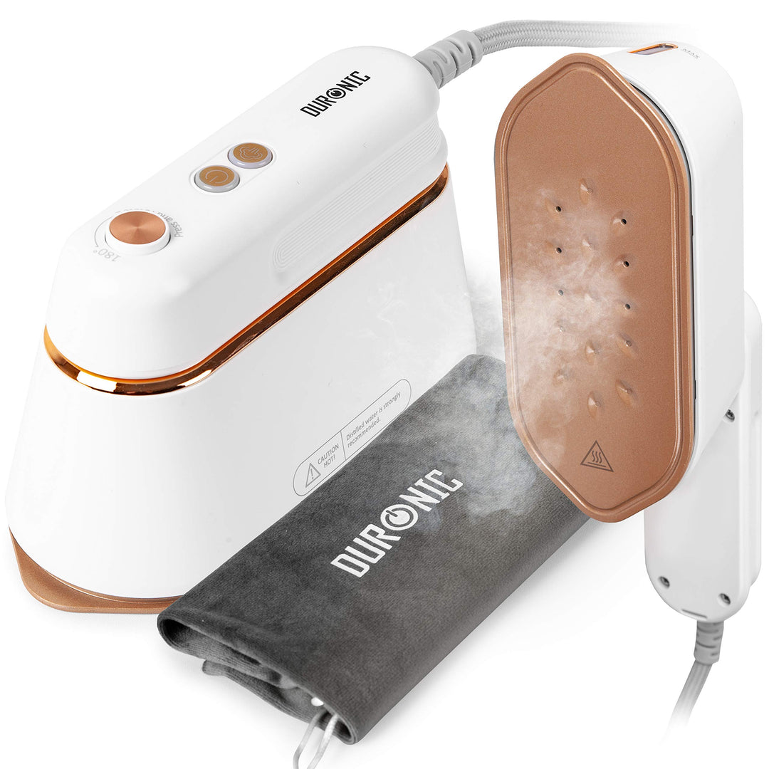 Duronic HS90 WE 2-in-1 Dampfbügeleisen | Bügeleisen und Dampfglätter | Reisebügeleisen mit 1200 W |