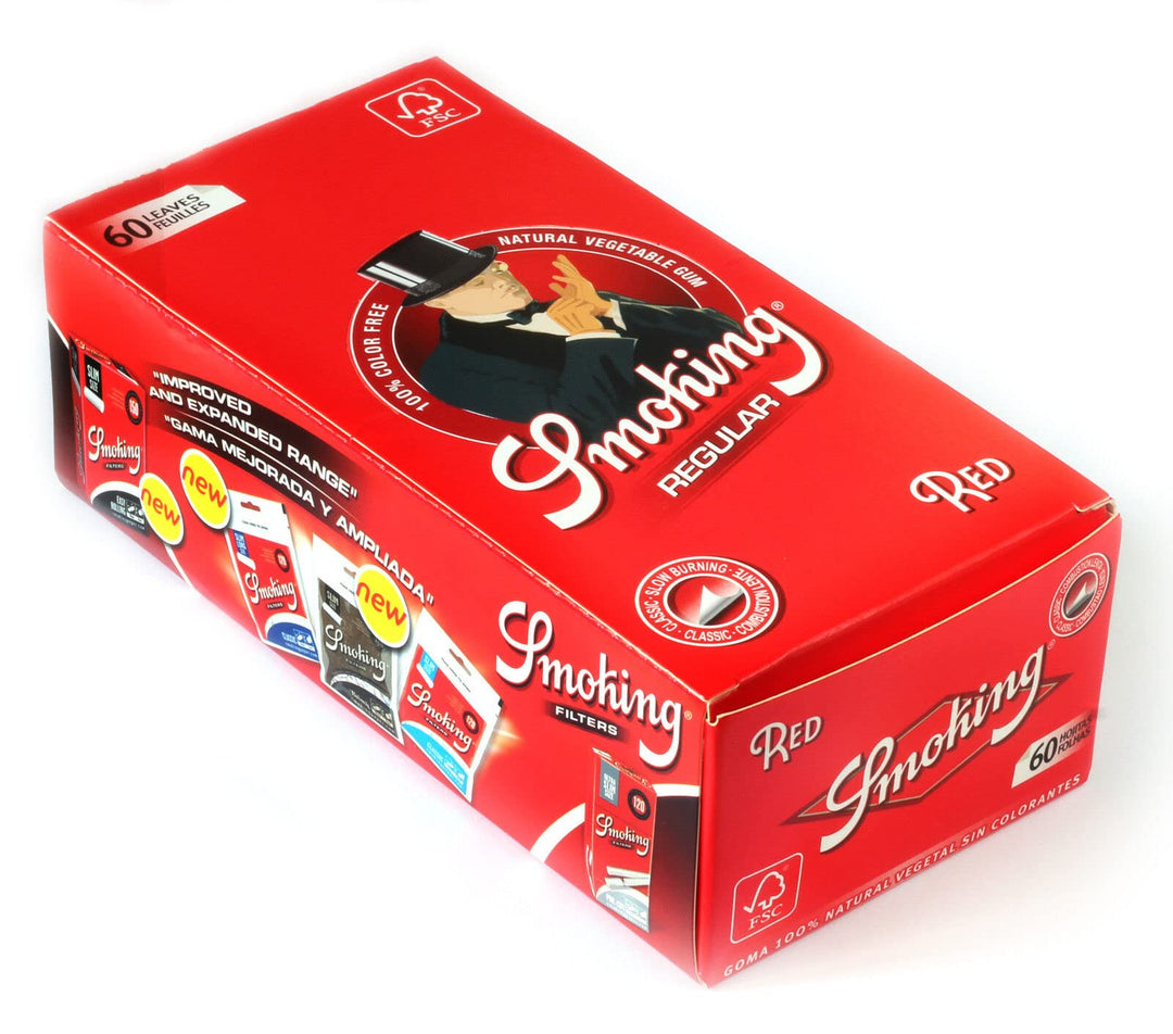 Zigarettenpapier Display Smoking No. 8 Red (50x60 Bl)